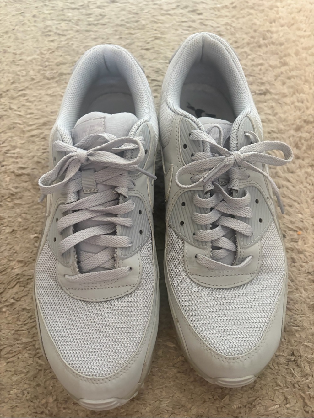 Men's Size 11.5 Nike Air Max 90 Triple Grey Shoes Sneakers CN8490-001 pre own